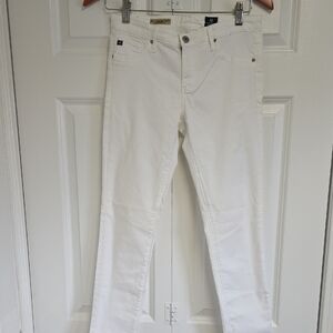AG ADRIANO GOLDSHMIED Women's White SUPER SKINNY ANKLE size 28R made In USA.